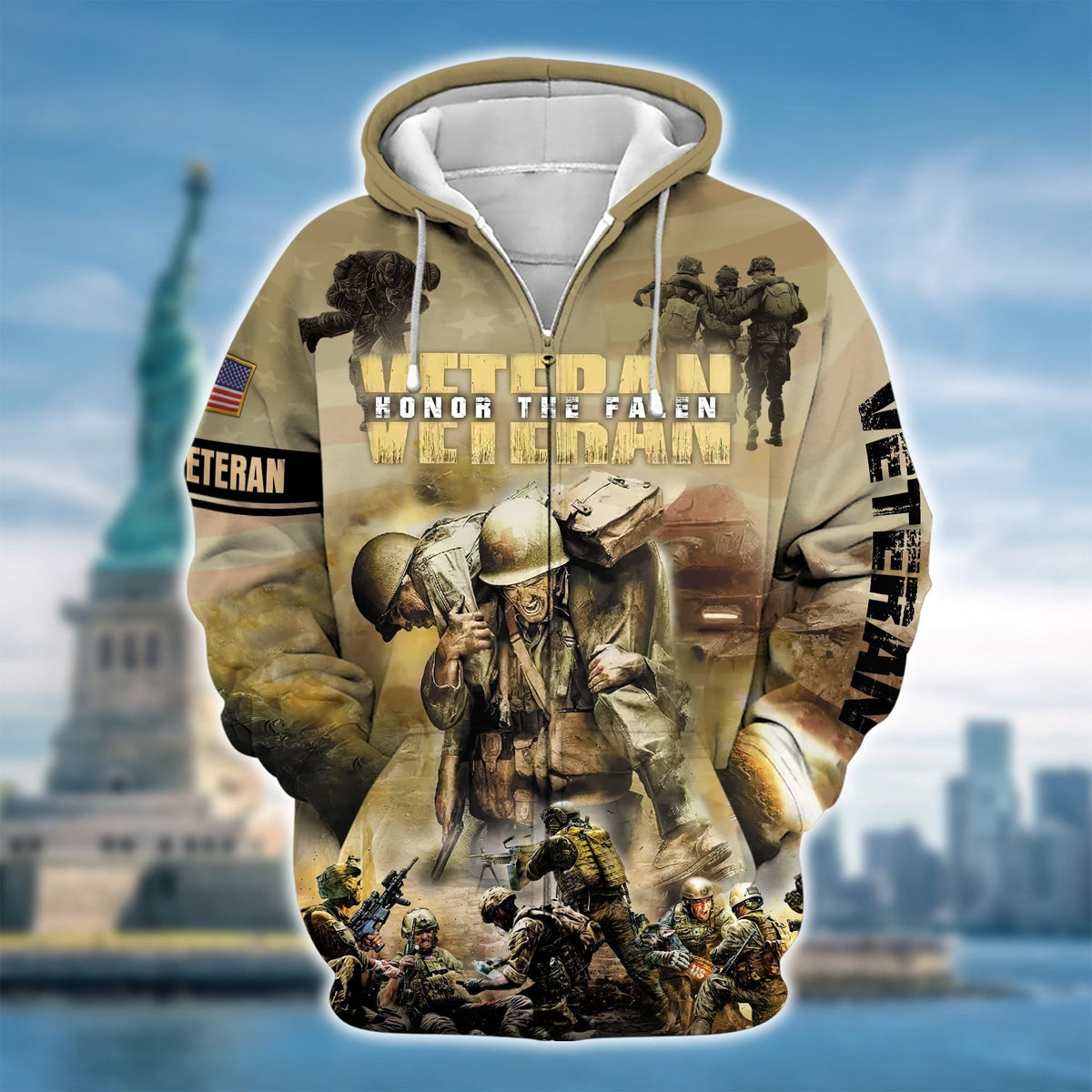 BJ Premium Honor The Falen Veteran Zip Hoodie