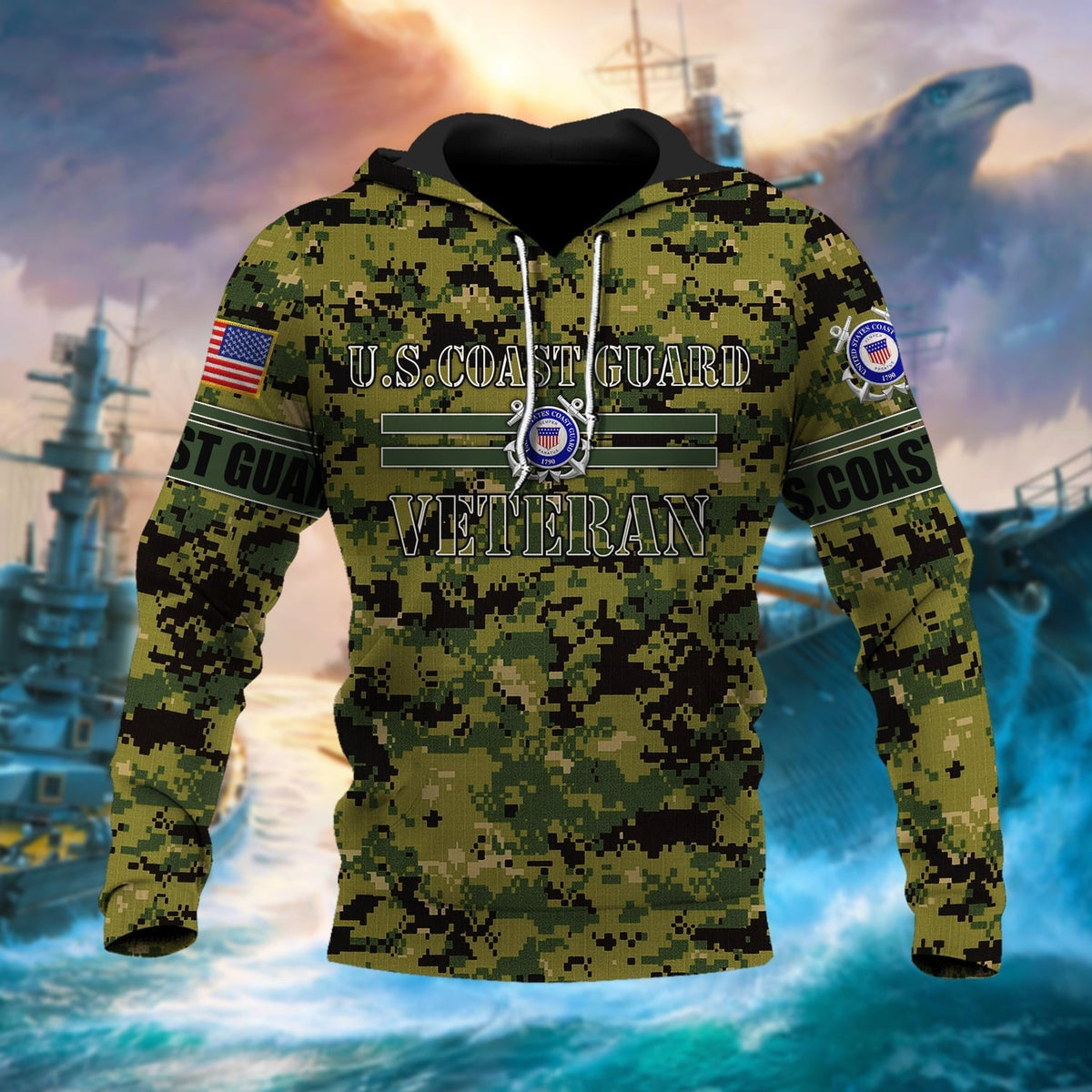 BJ Premium U.S Multiple Service Veteran Hoodie