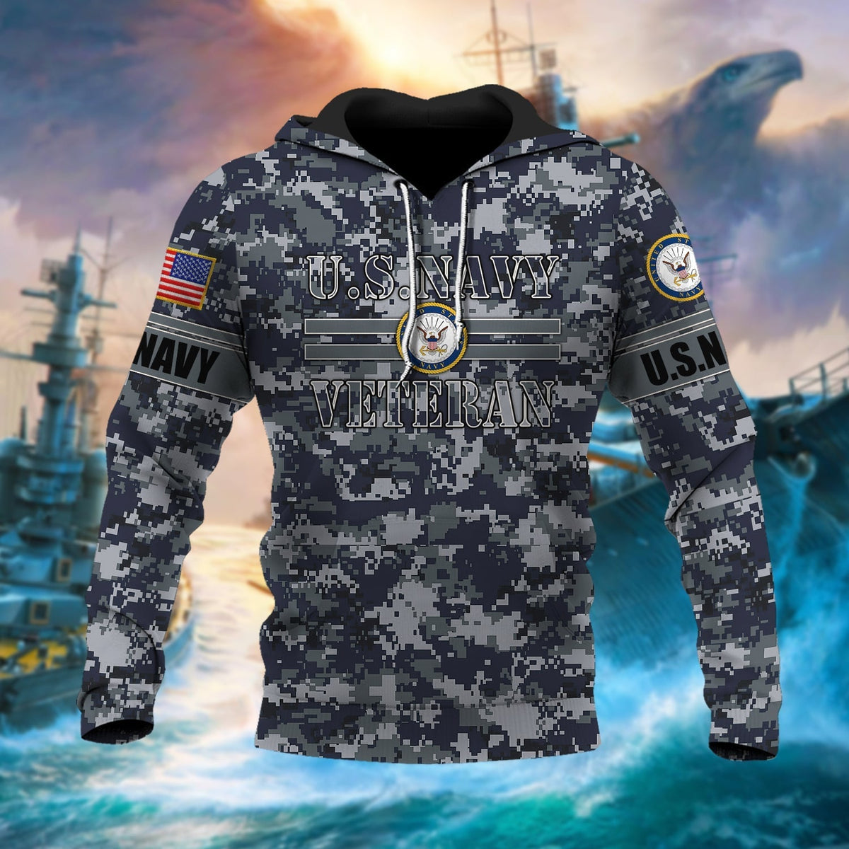 BJ Premium U.S Multiple Service Veteran Hoodie