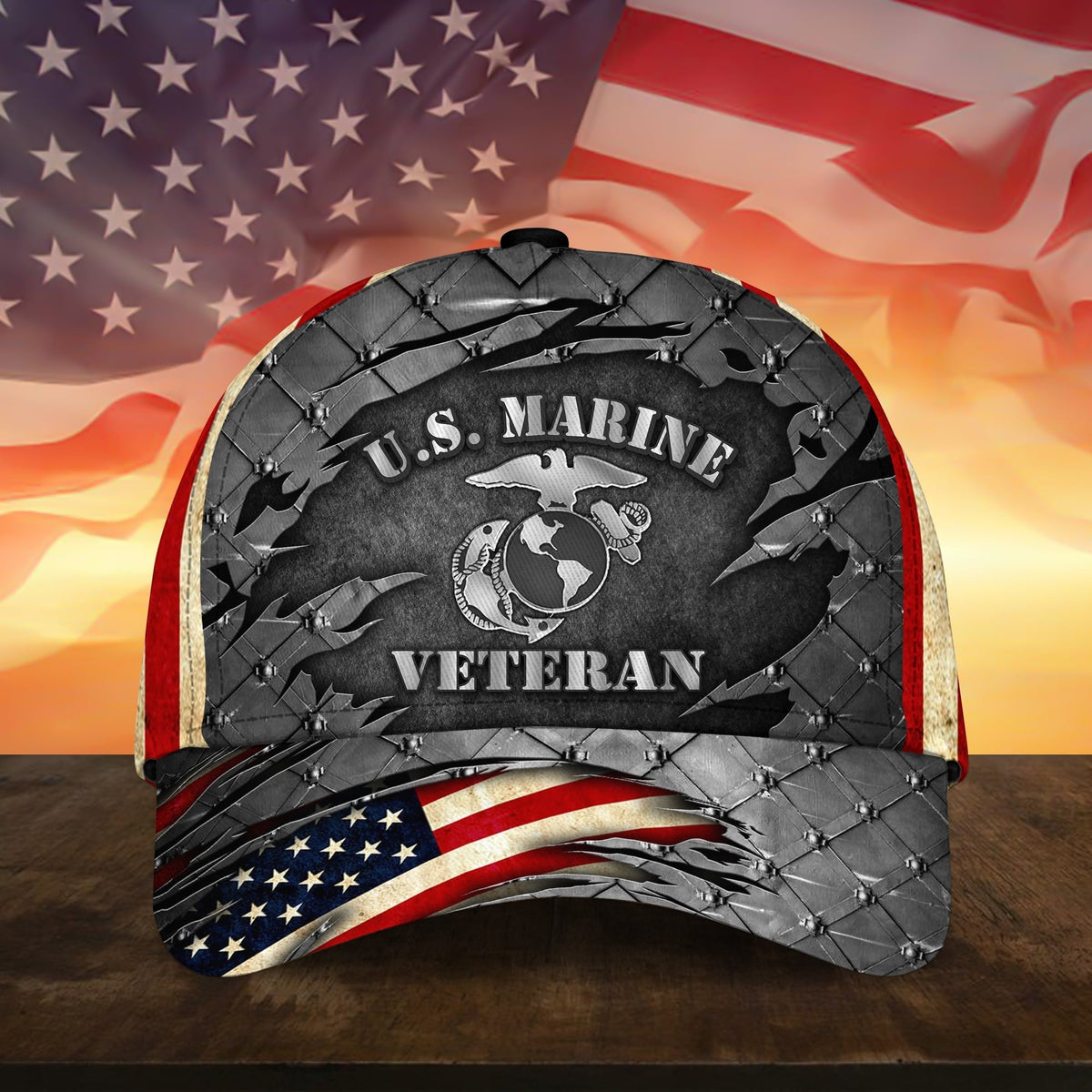 BlueJose Premium U.S Multiple Service Veteran 3D Cap PVC010302