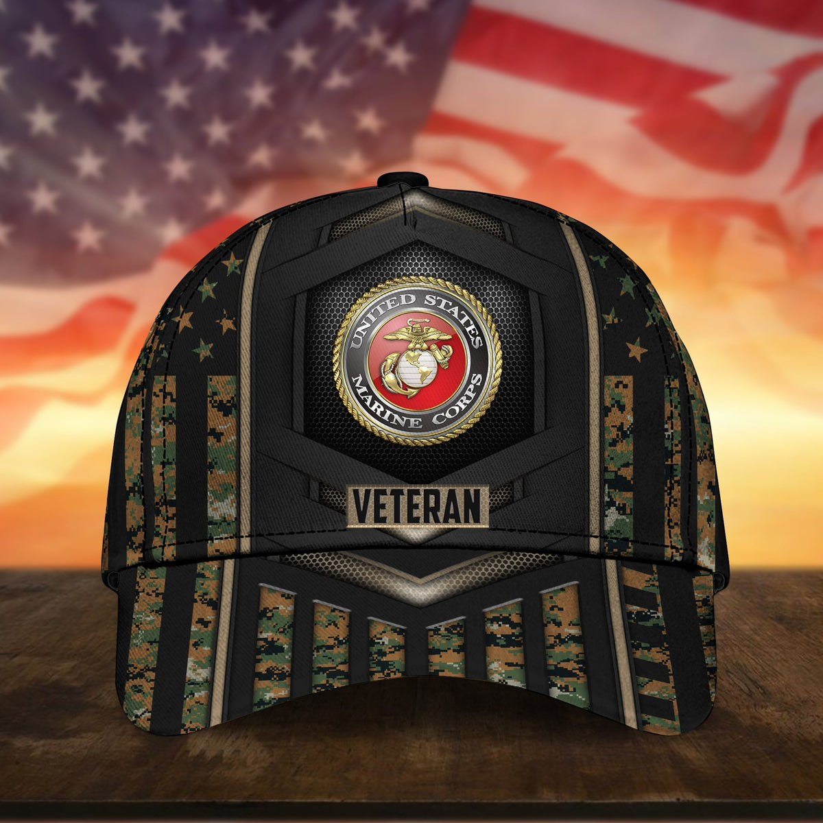 BlueJose Premium Camo Soldiers Multiservice U.S Veteran Cap NPVC070701