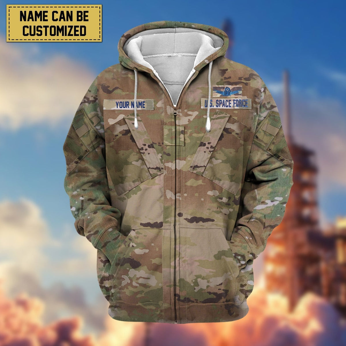 BJ Premium Personalized US Veteran Zip Hoodie