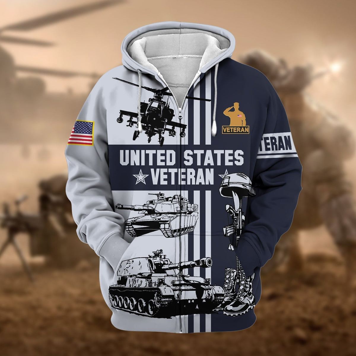 BJ Premium US Veteran Zip Hoodie
