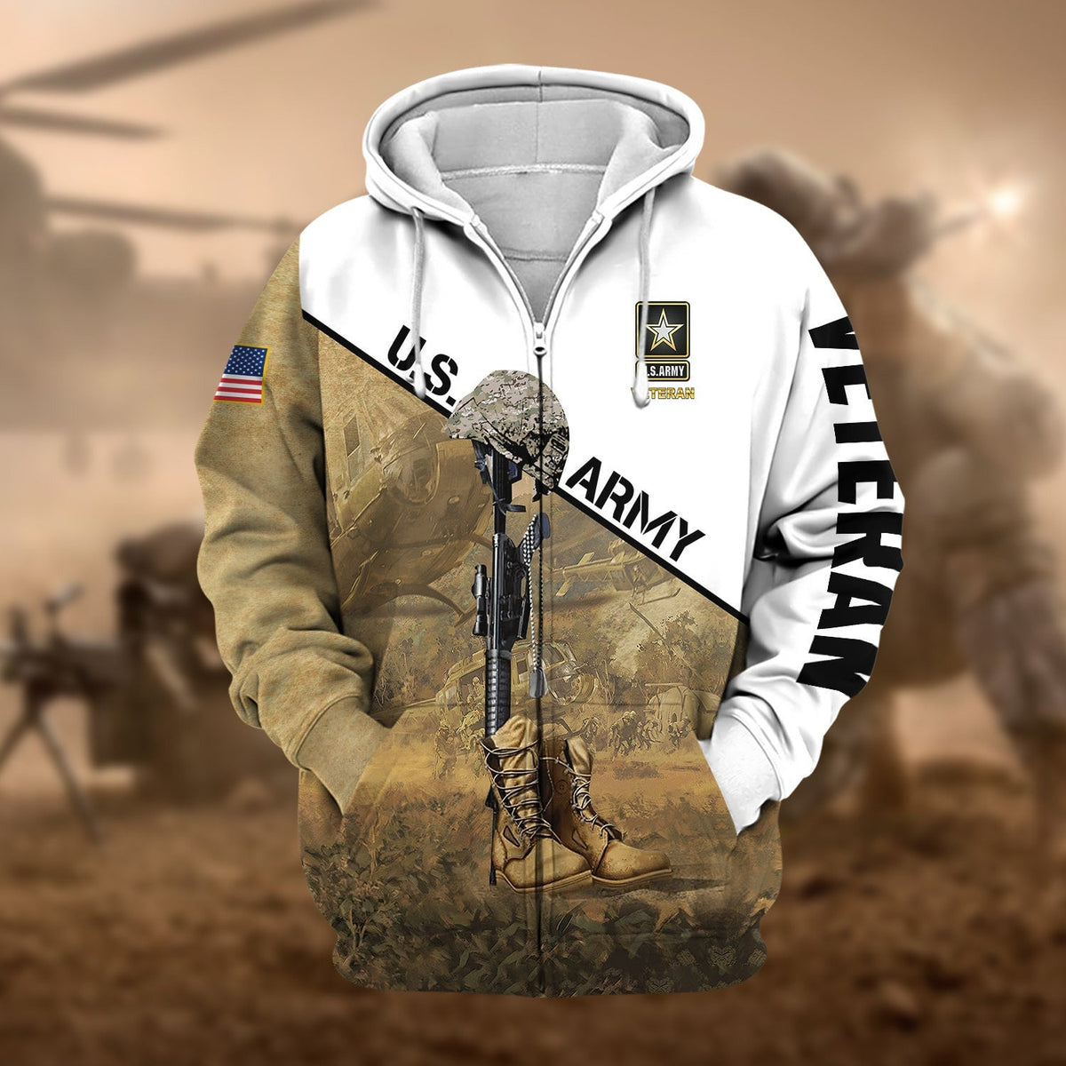 BJ Premium US Veteran Zip Hoodie