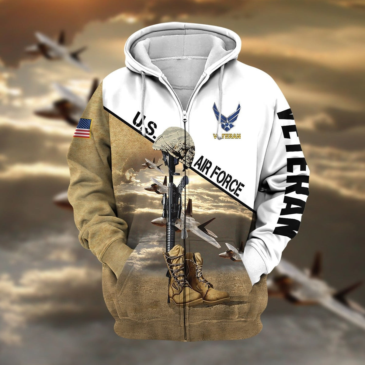BJ Premium US Veteran Zip Hoodie