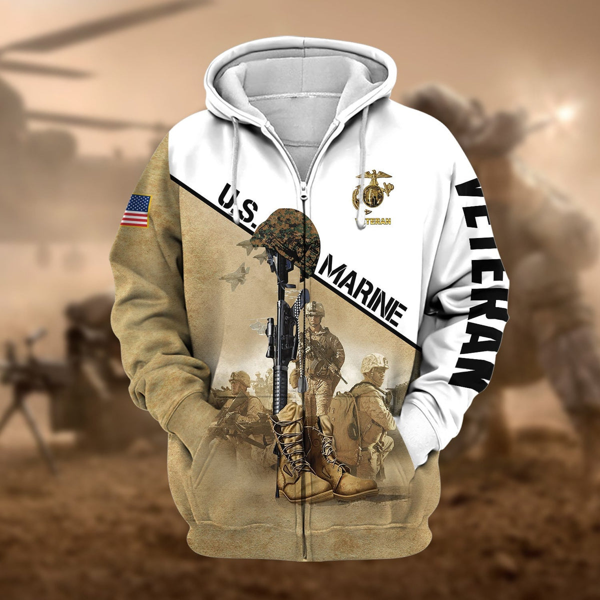 BJ Premium US Veteran Zip Hoodie