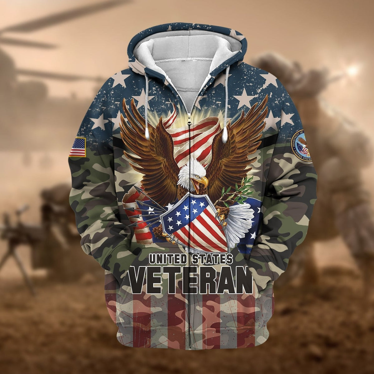 BJ Premium Eagle US Veteran Zip Hoodie
