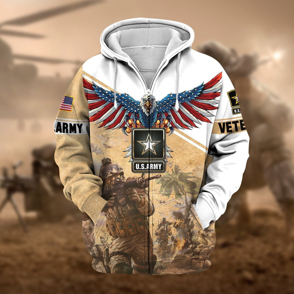 BJ Premium Multiple Services US Veteran Zip Hoodie