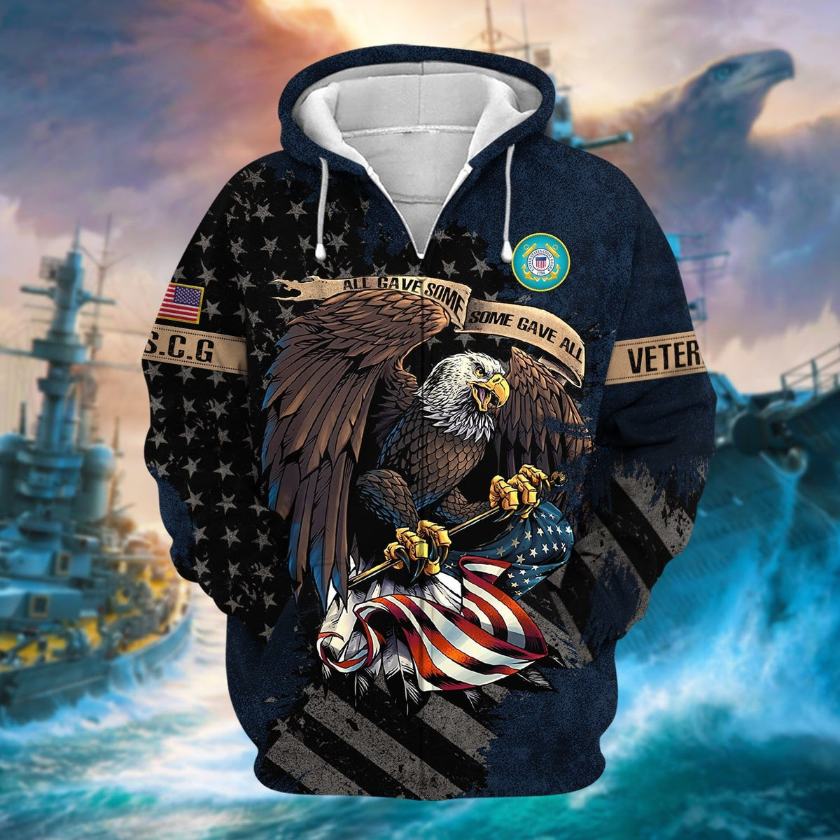 BJ Premium Eagle US Veteran Zip Hoodie
