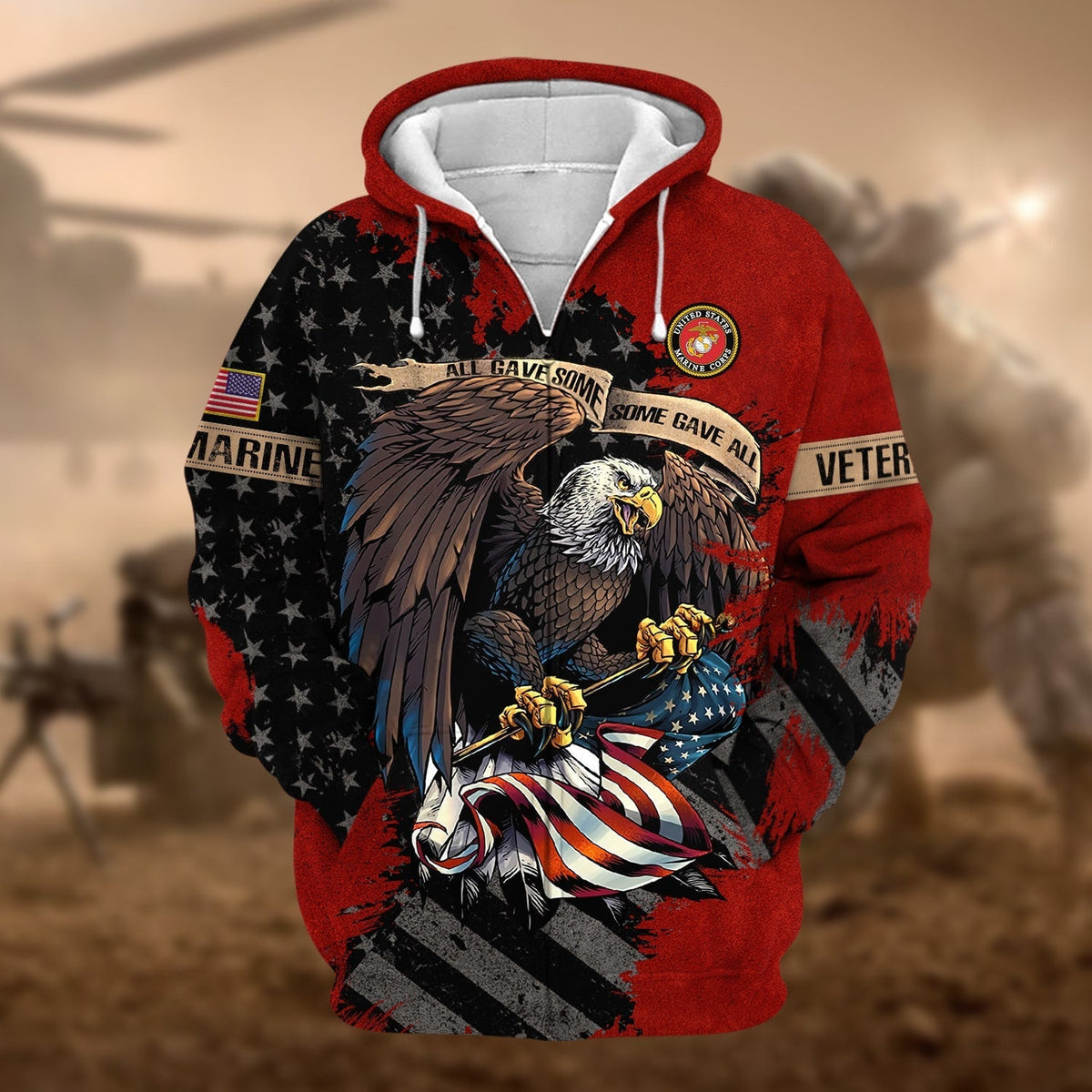 BJ Premium Eagle US Veteran Zip Hoodie