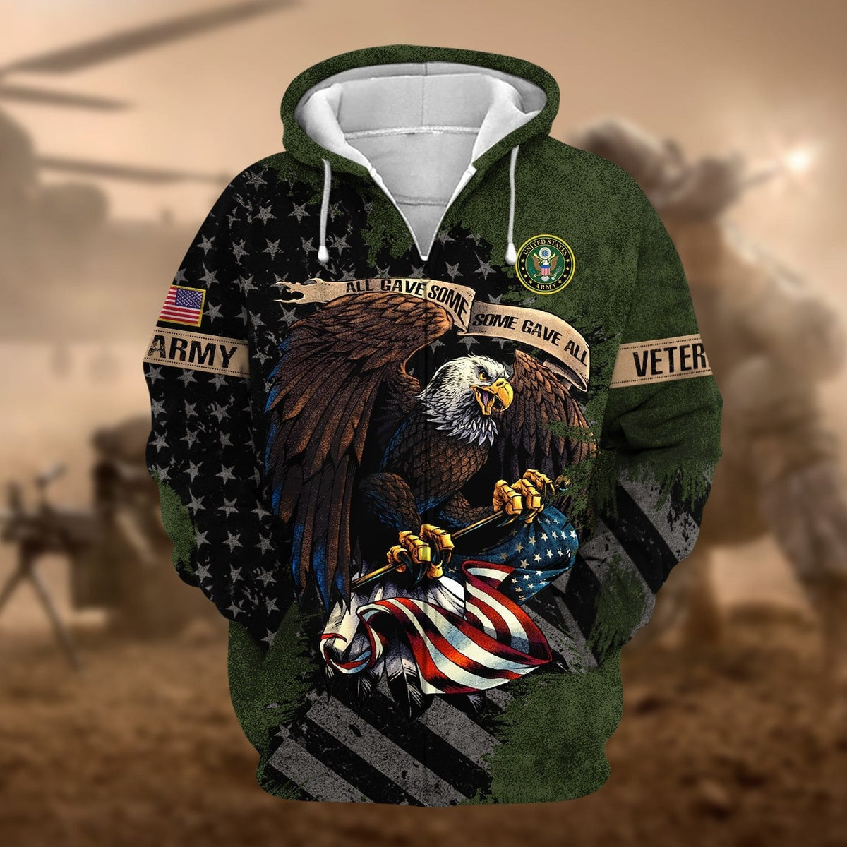 BJ Premium Eagle US Veteran Zip Hoodie