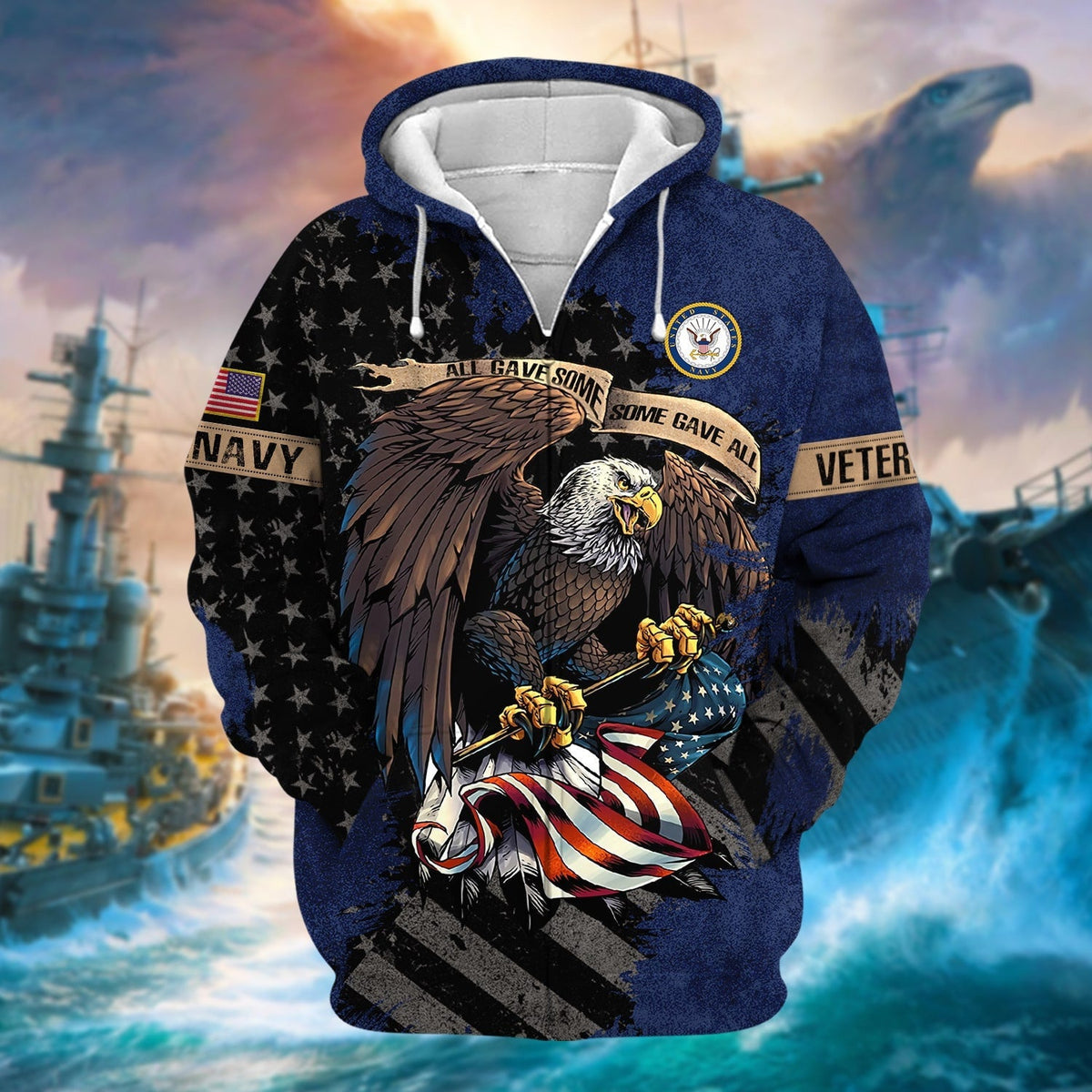 BJ Premium Eagle US Veteran Zip Hoodie