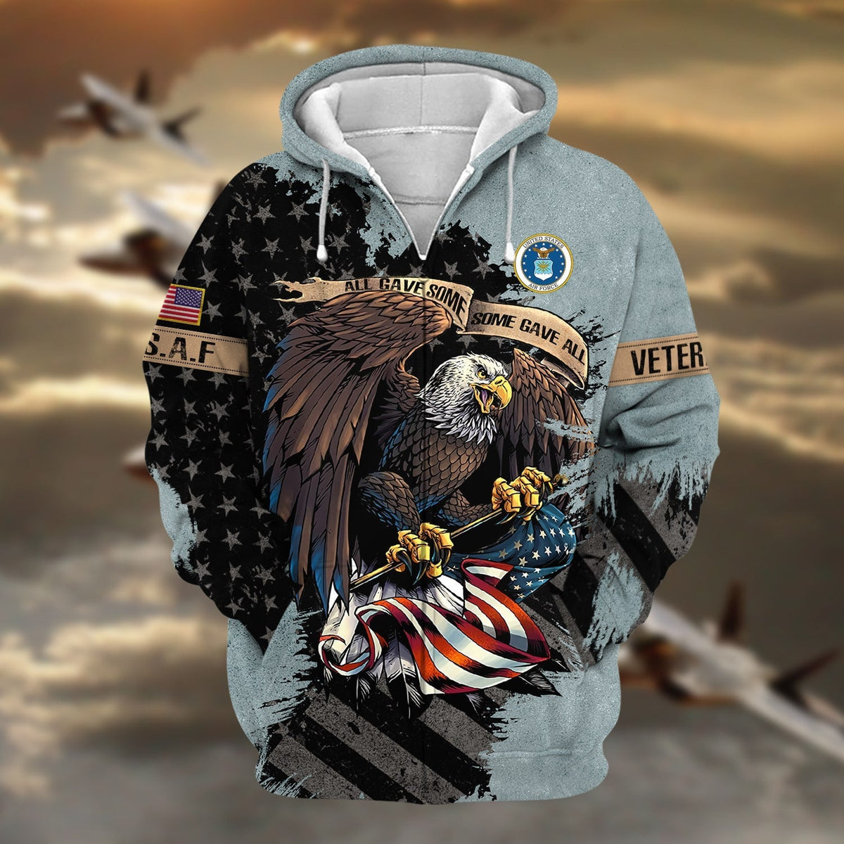 BJ Premium Eagle US Veteran Zip Hoodie