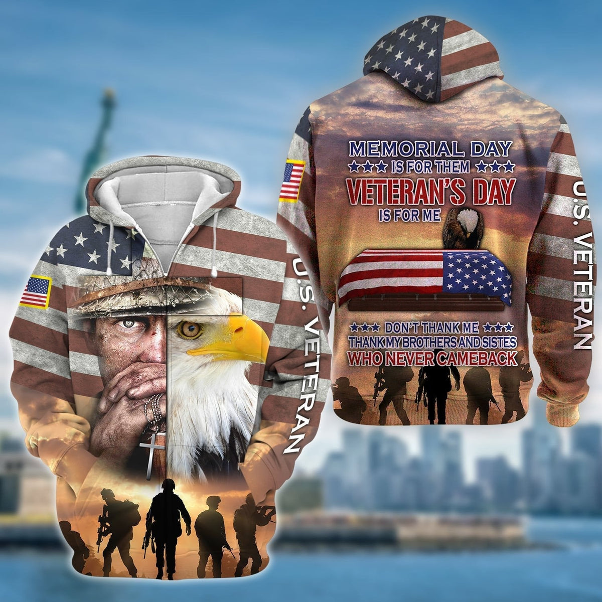 BJ Premium Veteran's Day Is For Me US Veteran Zip Hoodie