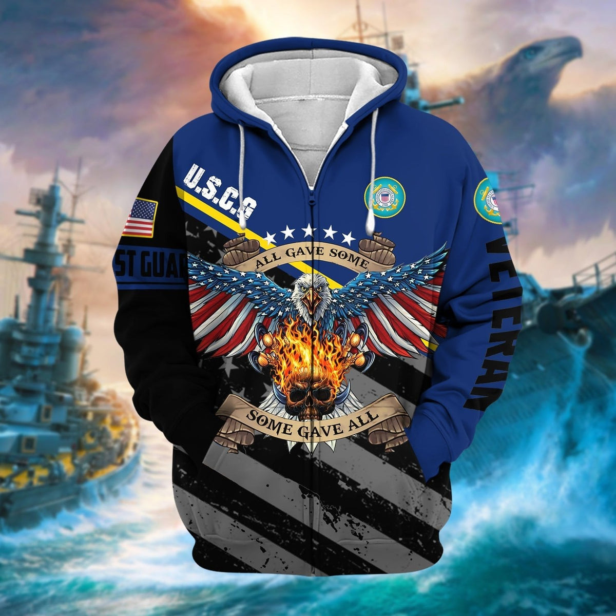 BJ Premium Eagle US Veteran Zip Hoodie