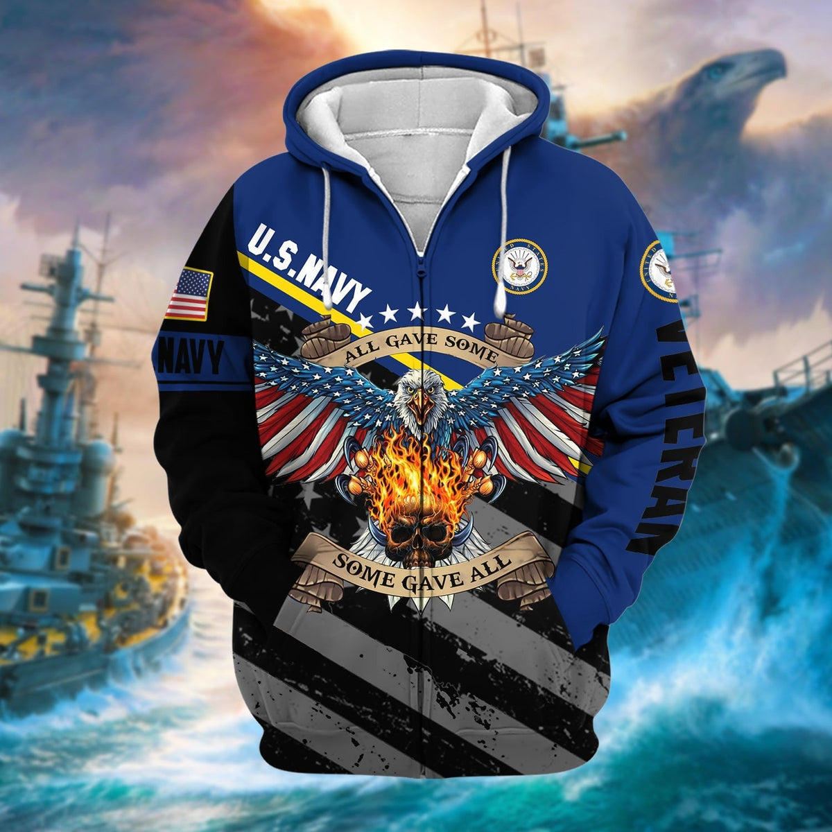 BJ Premium Eagle US Veteran Zip Hoodie