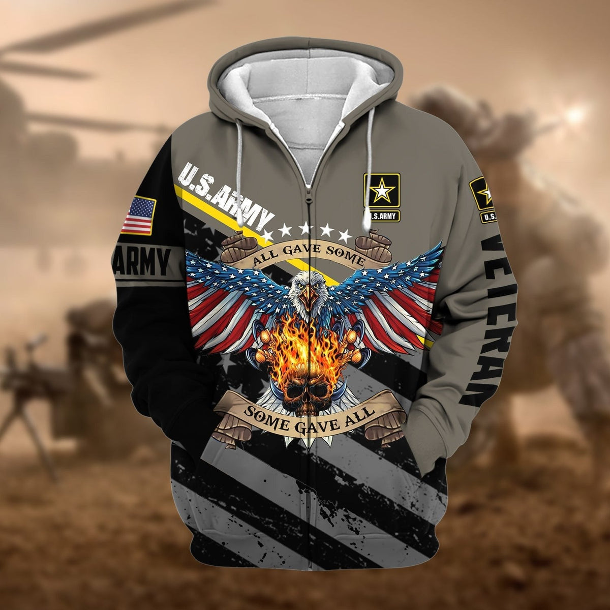 BJ Premium Eagle US Veteran Zip Hoodie
