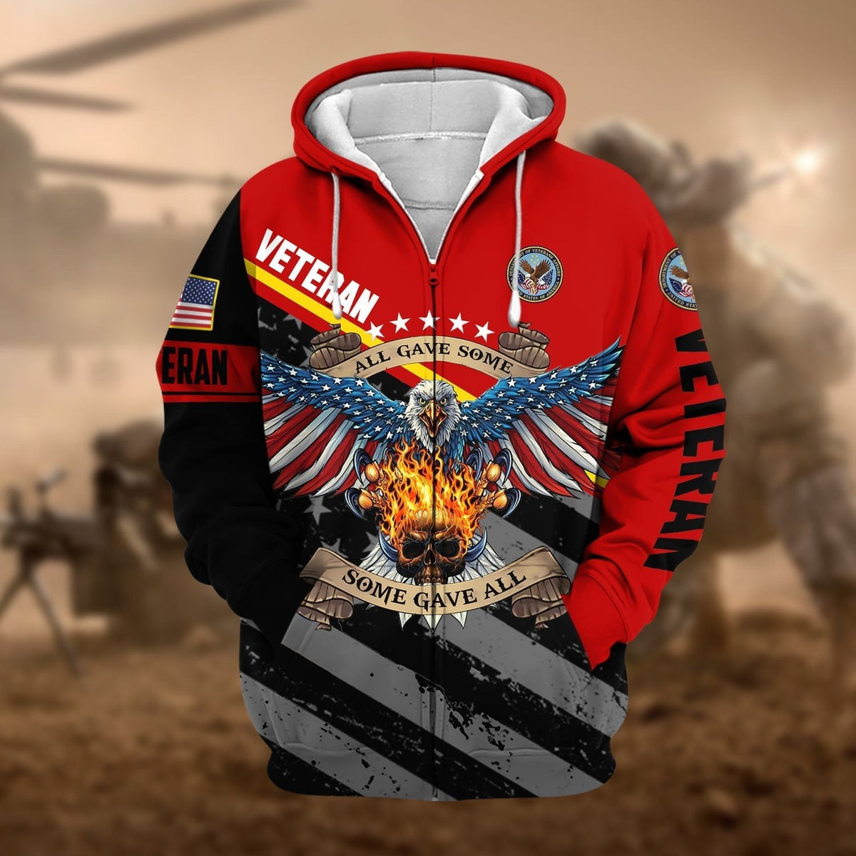 BJ Premium Eagle US Veteran Zip Hoodie