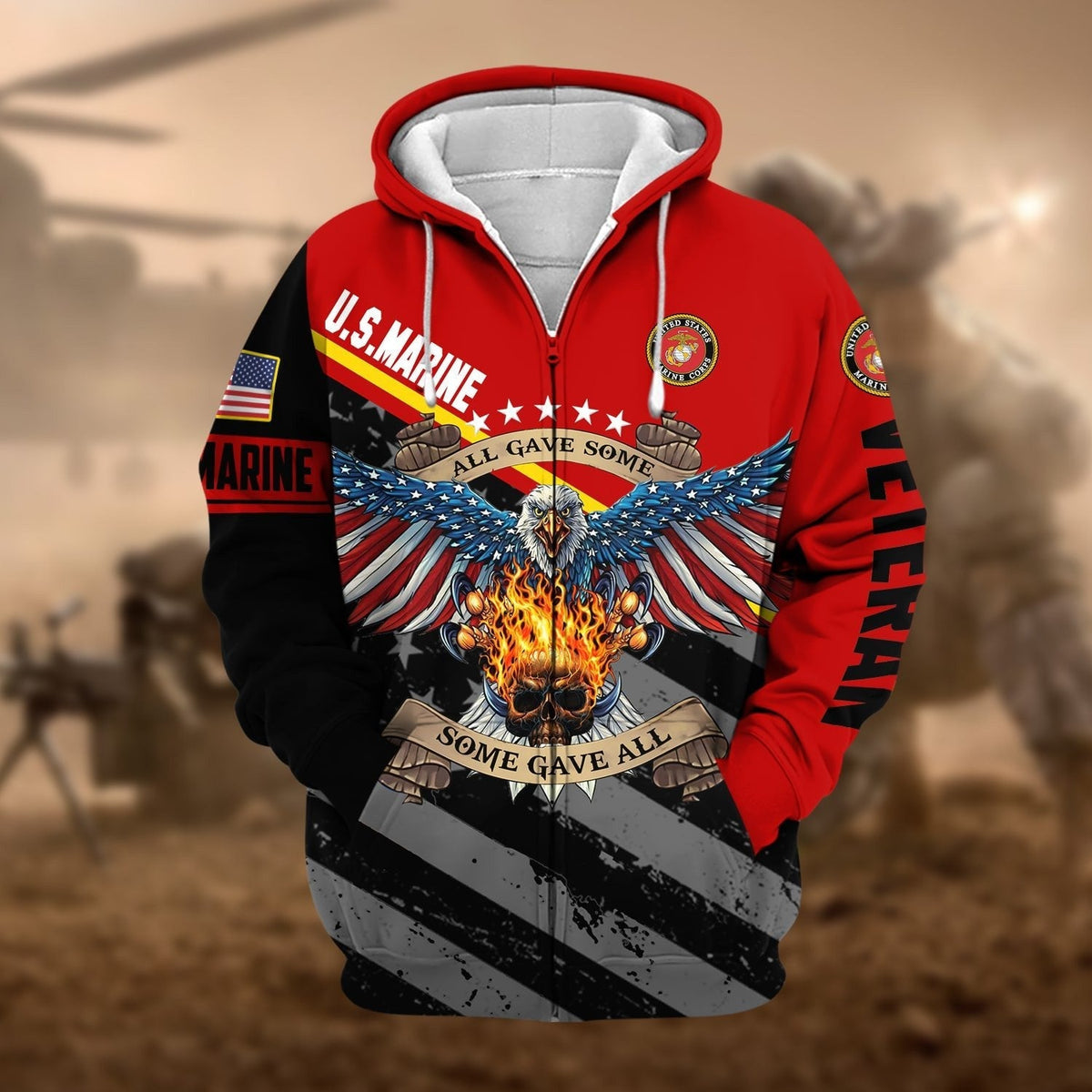 BJ Premium Eagle US Veteran Zip Hoodie