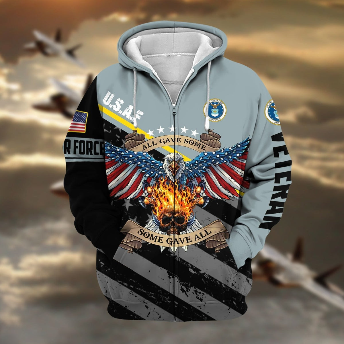 BJ Premium Eagle US Veteran Zip Hoodie