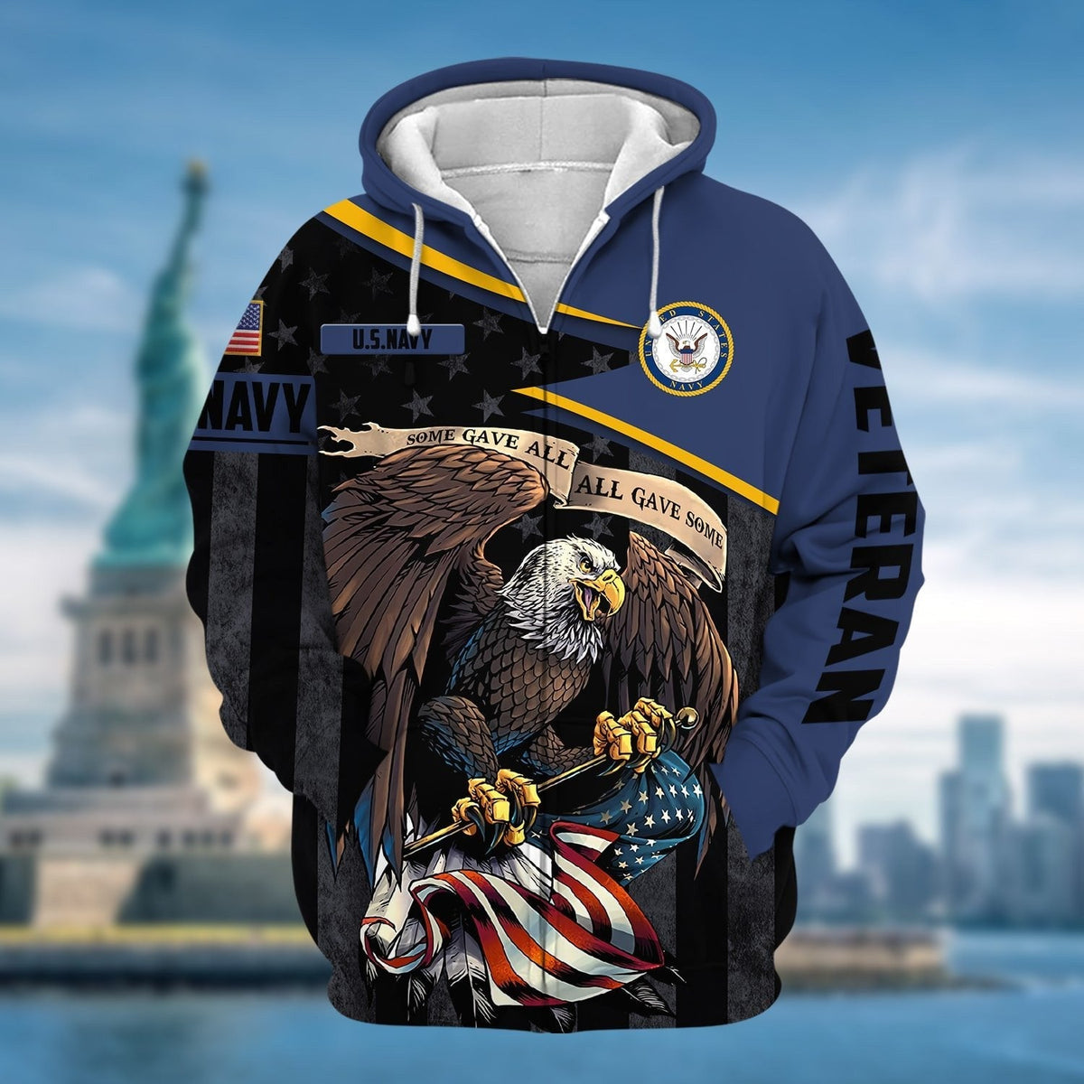 BJ Premium All Gave Some US Veteran Zip Hoodie