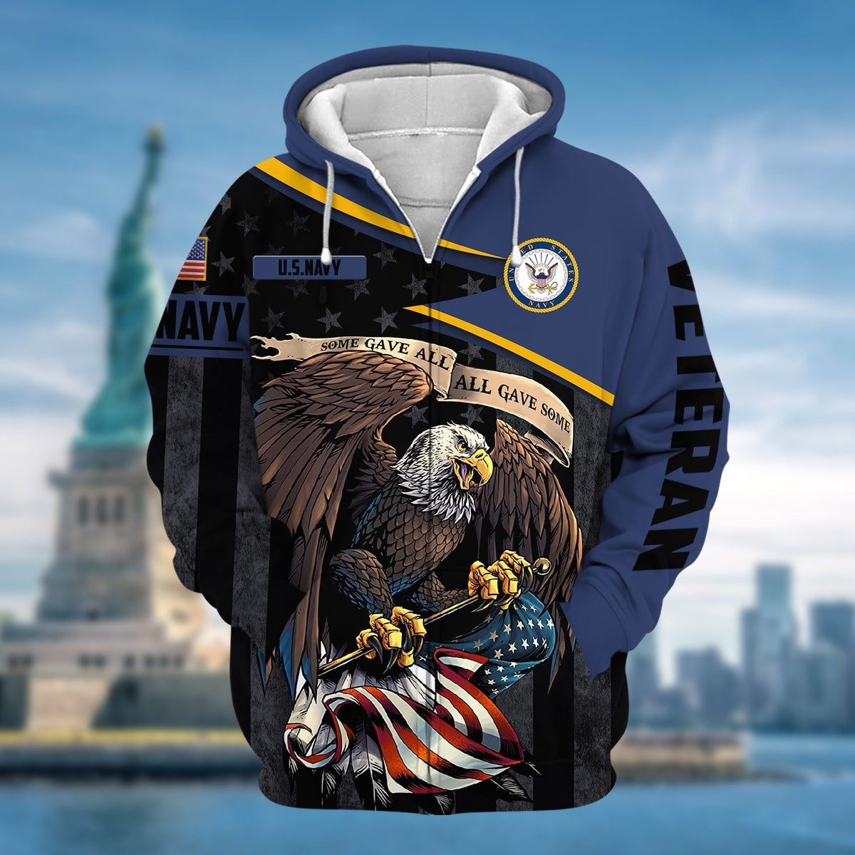BJ Premium All Gave Some US Veteran Zip Hoodie