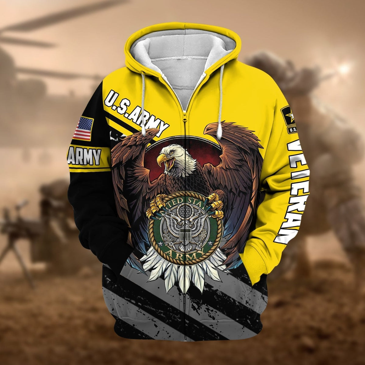 BJ Premium Eagle US Veteran Zip Hoodie