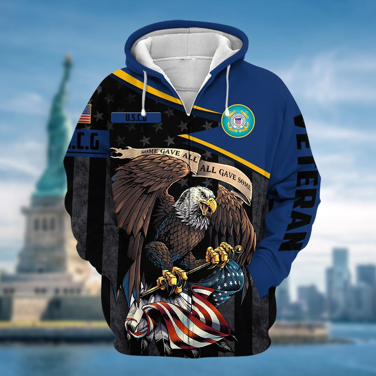 BJ Premium All Gave Some US Veteran Zip Hoodie