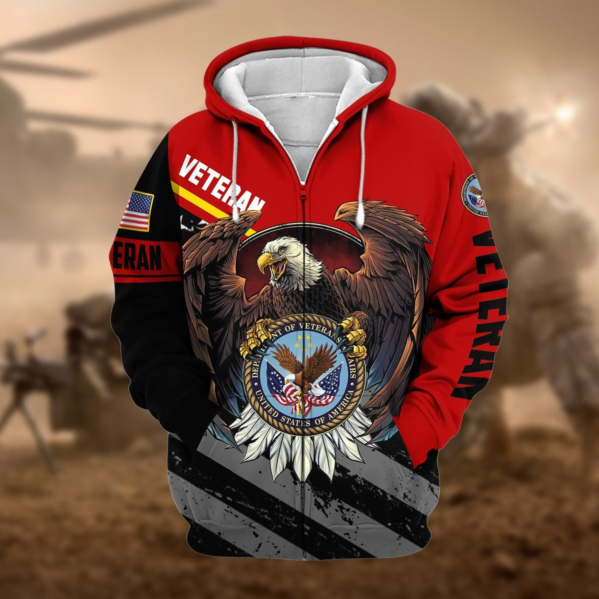BJ Premium Eagle US Veteran Zip Hoodie