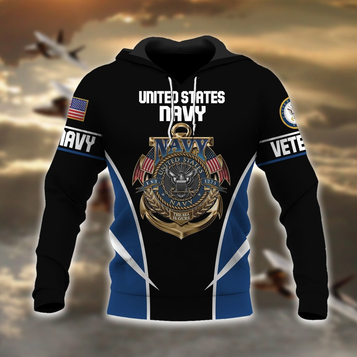 BJ Premium Multiple US Military Services Veteran Hoodie