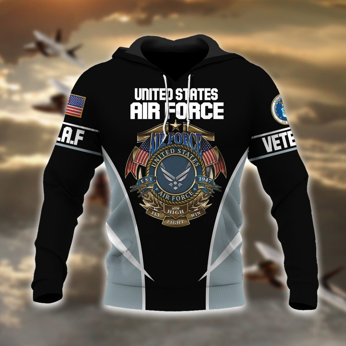 BJ Premium Multiple US Military Services Veteran Hoodie
