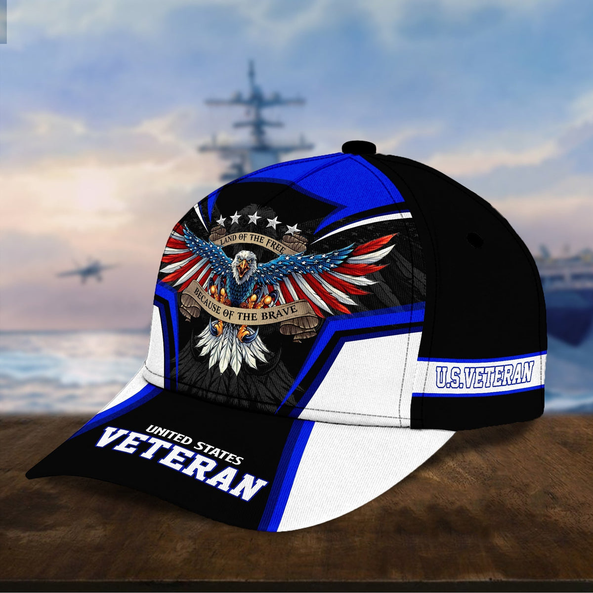 BlueJose Premium Land Of The Free U.S. Veteran 3D Cap NPVC110701