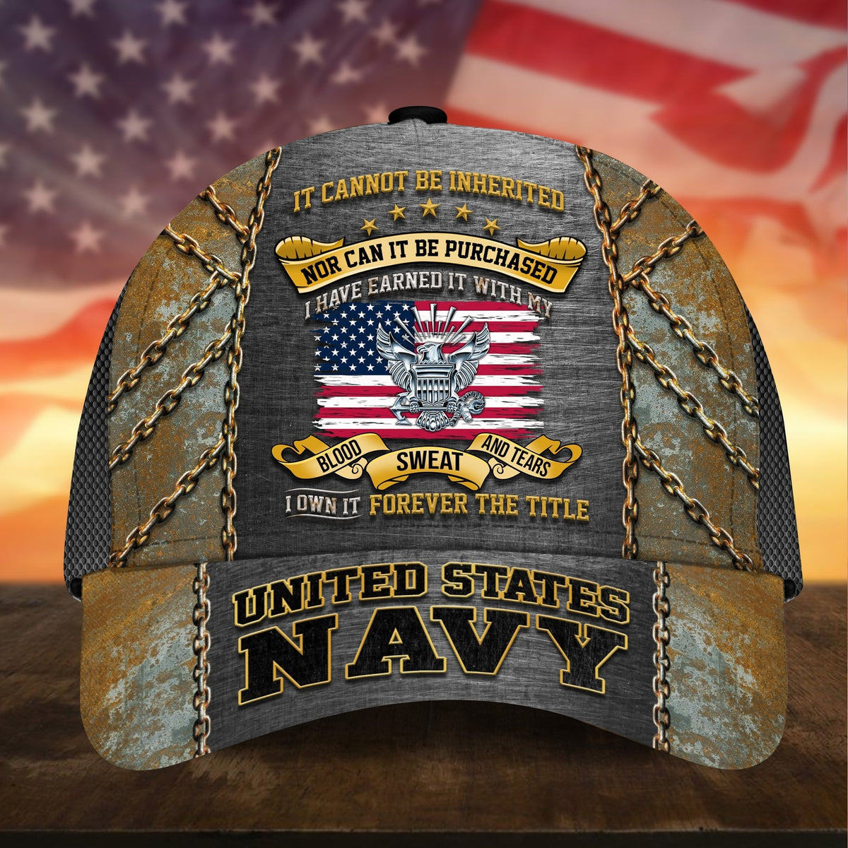 BlueJose Premium I Have Earned It With My Blood Sweat And Tears US Veteran Cap APVC310701