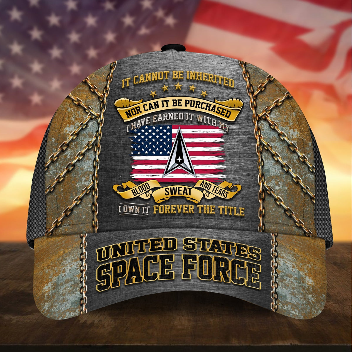 BlueJose Premium I Have Earned It With My Blood Sweat And Tears US Veteran Cap APVC310701