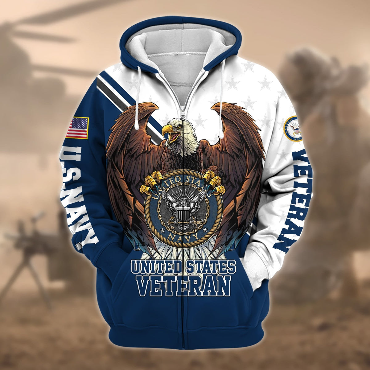 BJ Premium Eagle US Veteran Zip Hoodie