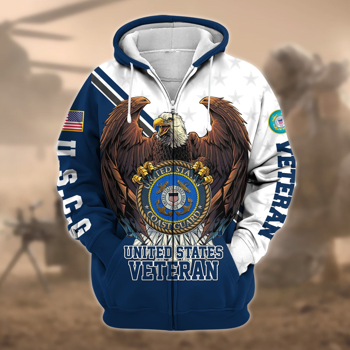 BJ Premium Eagle US Veteran Zip Hoodie