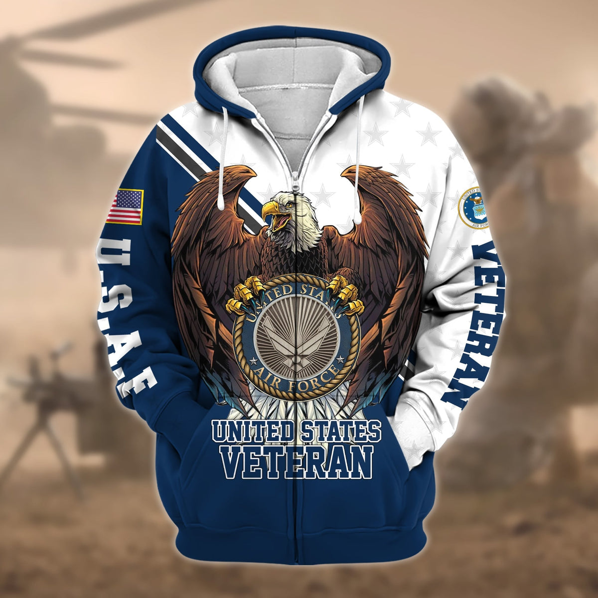 BJ Premium Eagle US Veteran Zip Hoodie
