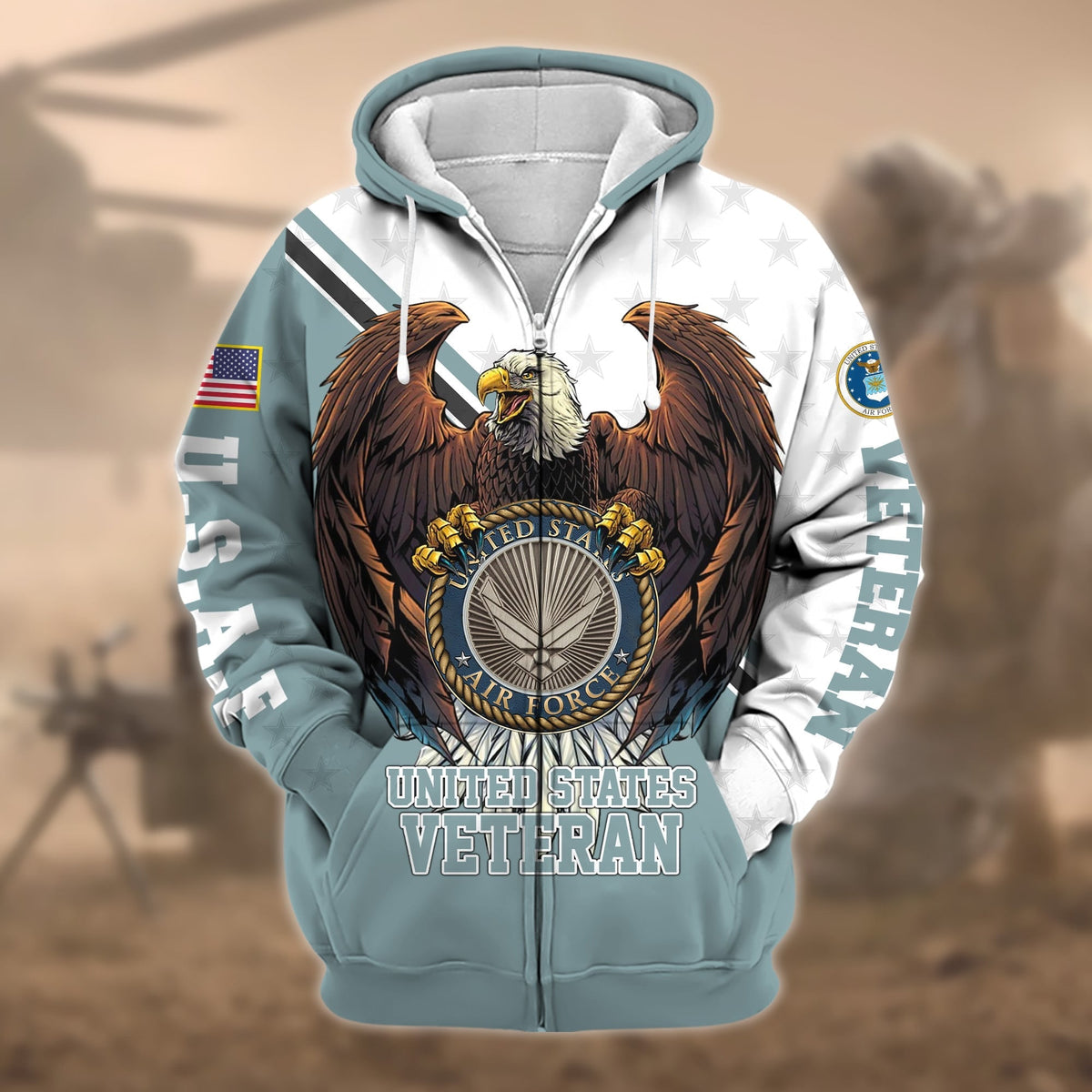 BJ Premium Eagle US Veteran Zip Hoodie