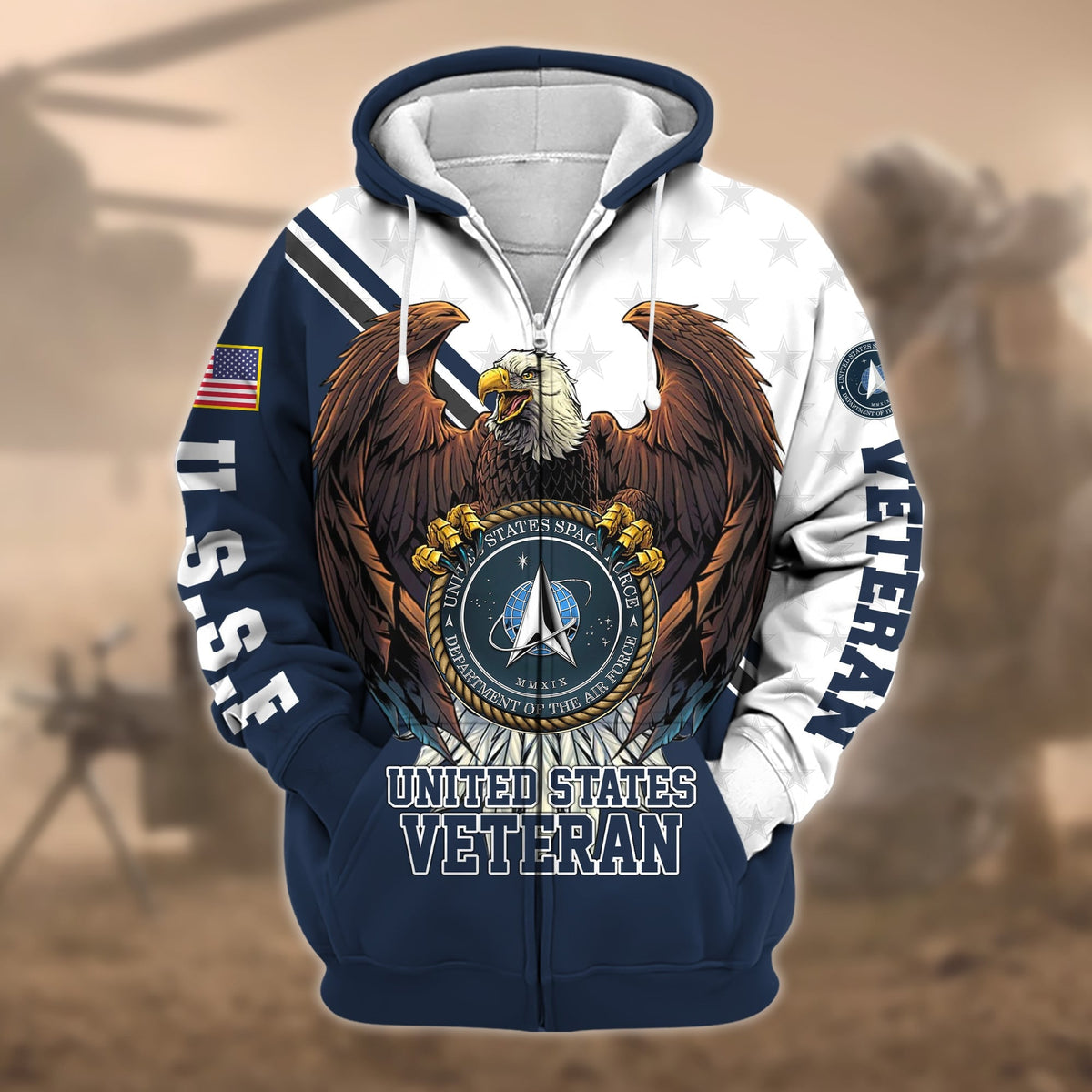 BJ Premium Eagle US Veteran Zip Hoodie