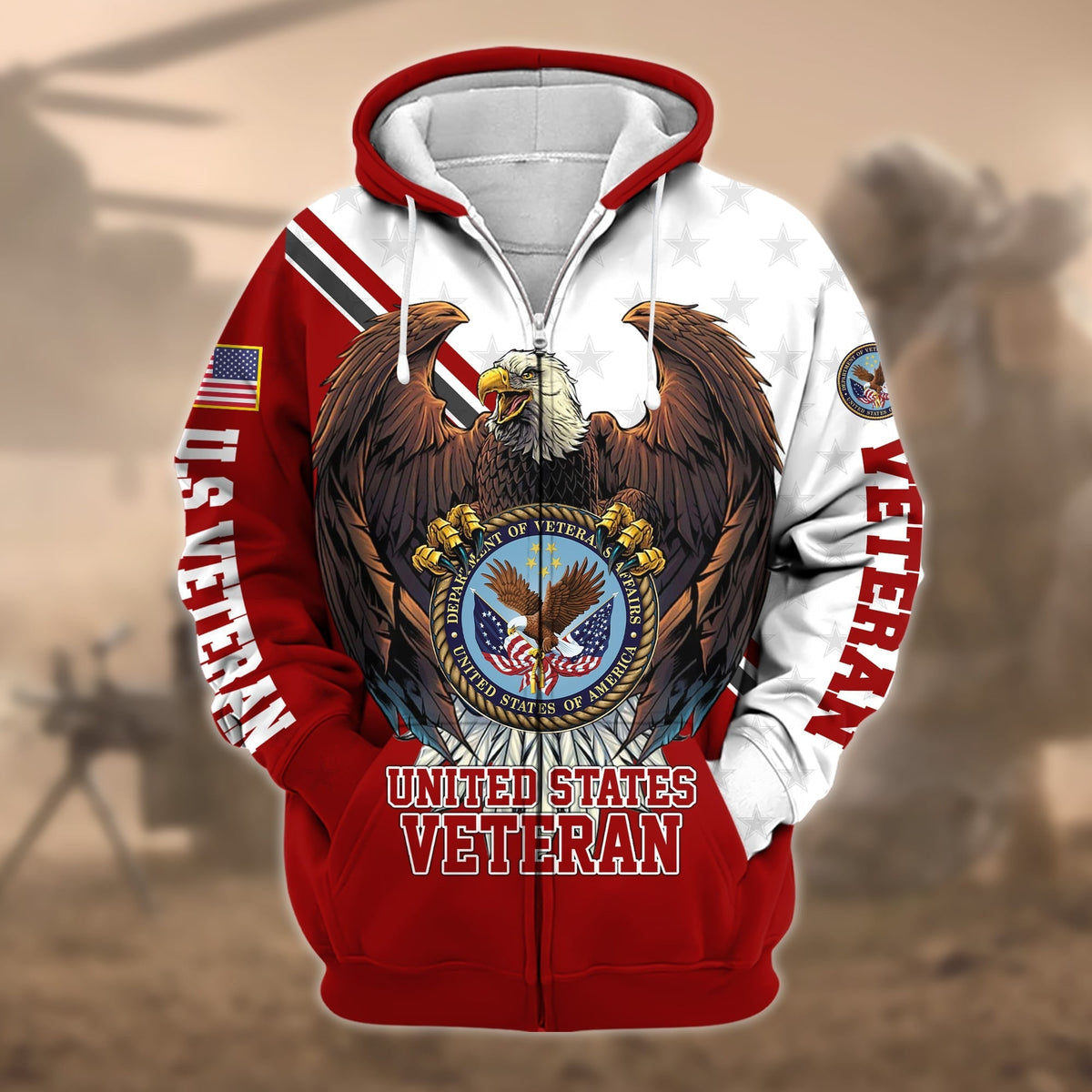 BJ Premium Eagle US Veteran Zip Hoodie