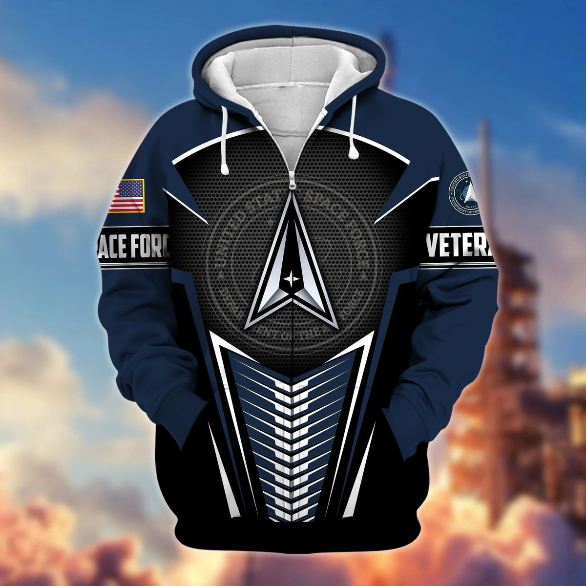 BJ Premium Proudly Served US Veteran Zip Hoodie