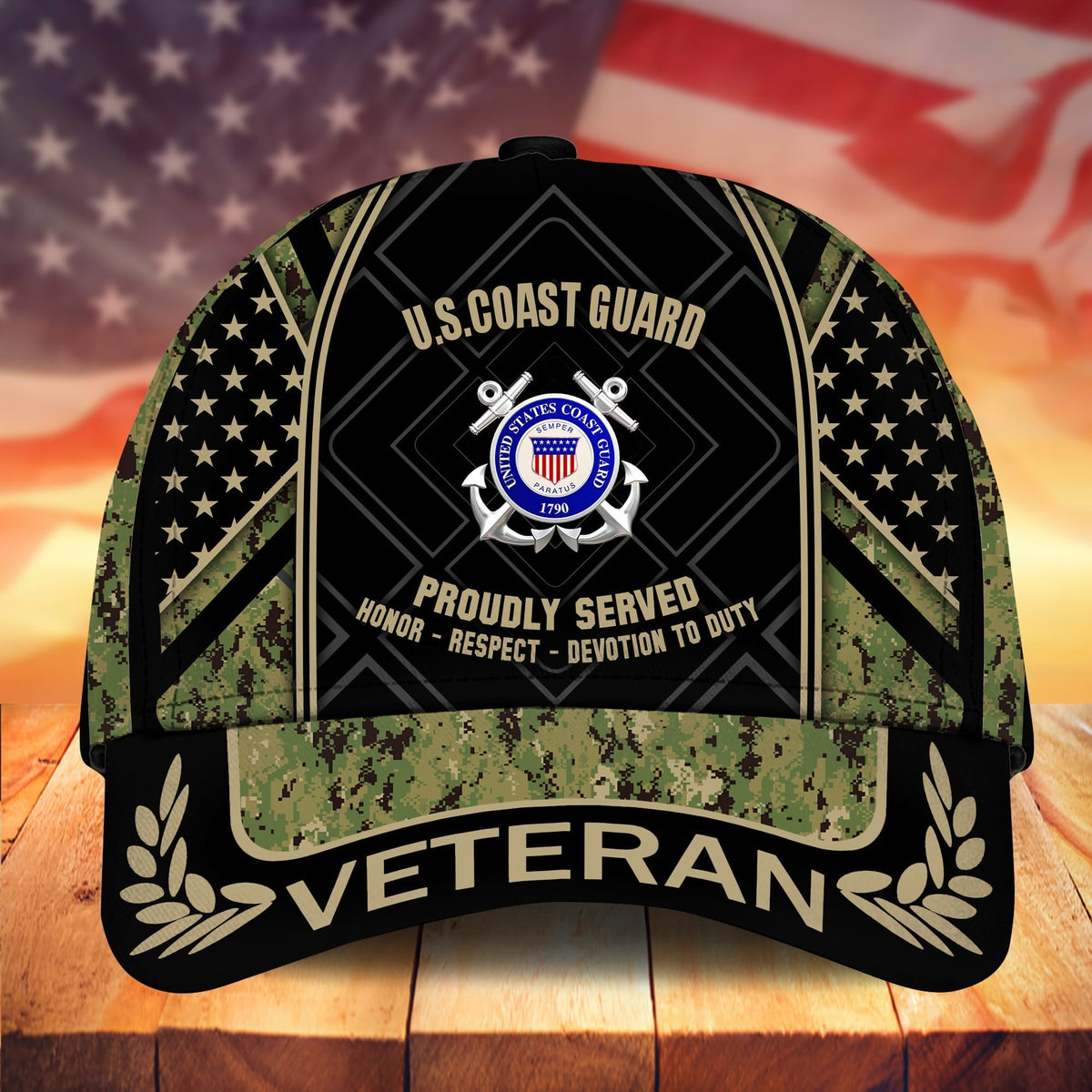 BlueJose Premium Camo Soldiers US Veteran Cap APVC200901