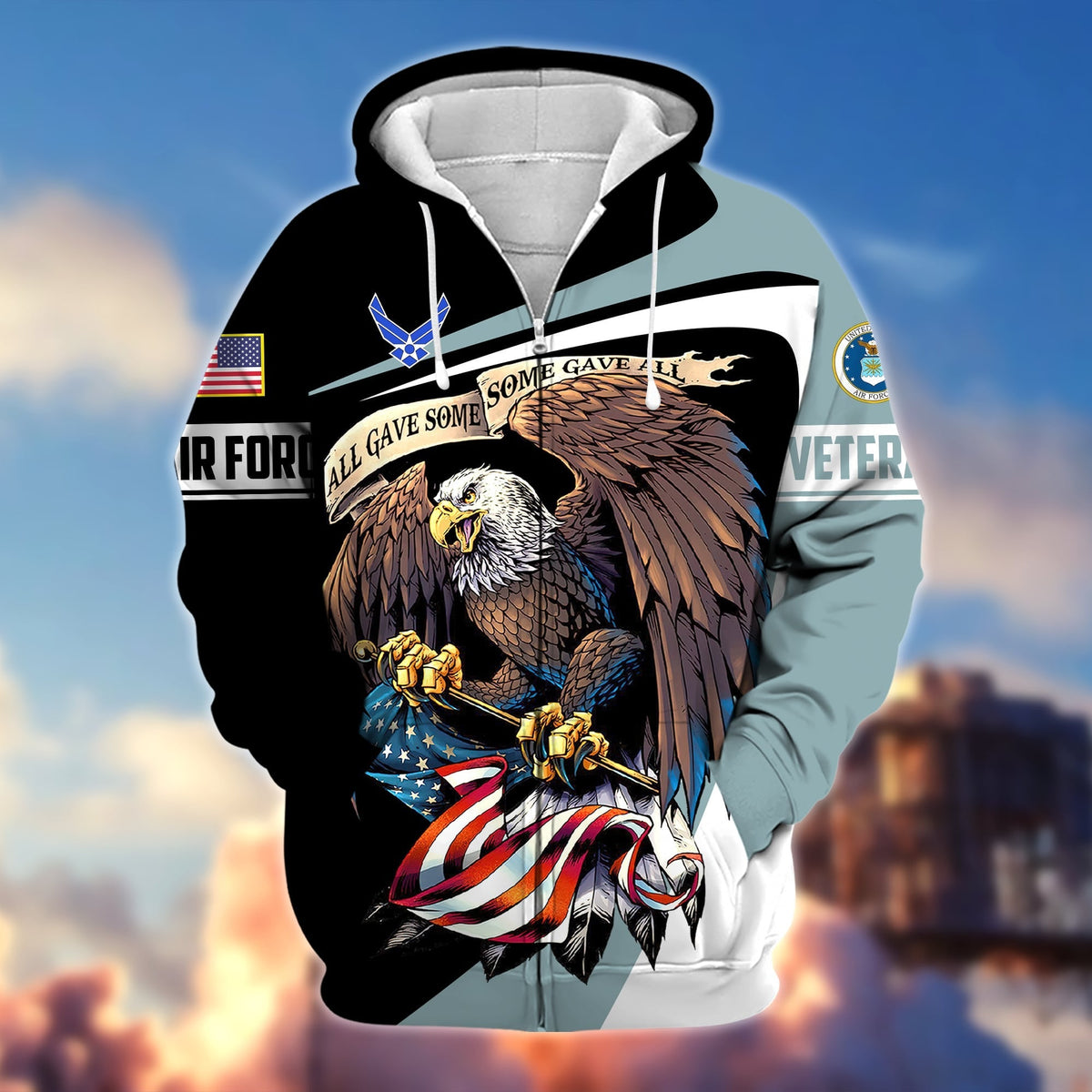 BJ Premium Eagle US Veteran Zip Hoodie