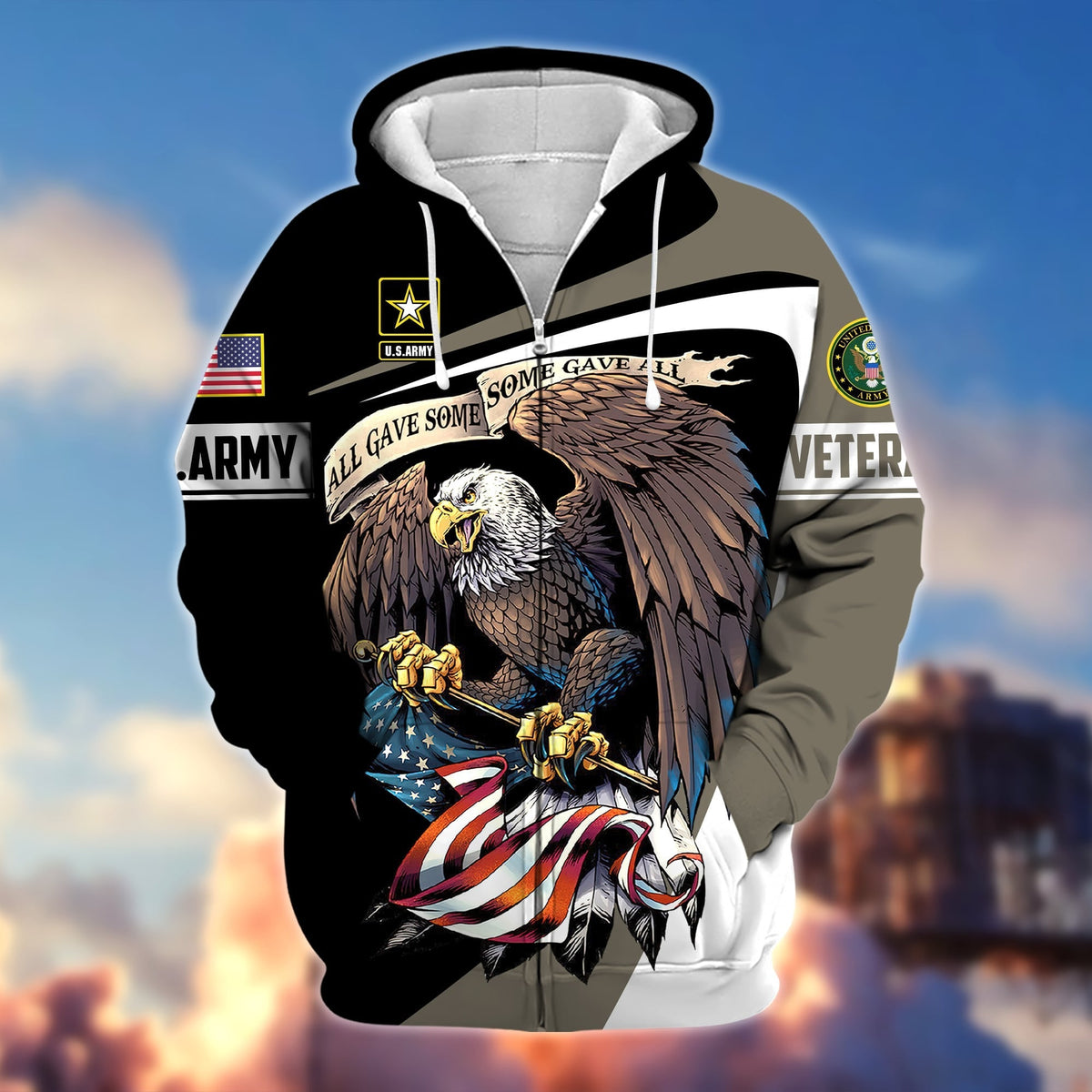 BJ Premium Eagle US Veteran Zip Hoodie