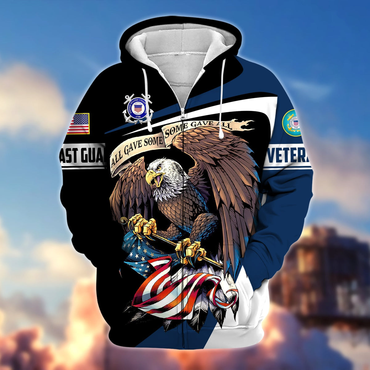 BJ Premium Eagle US Veteran Zip Hoodie