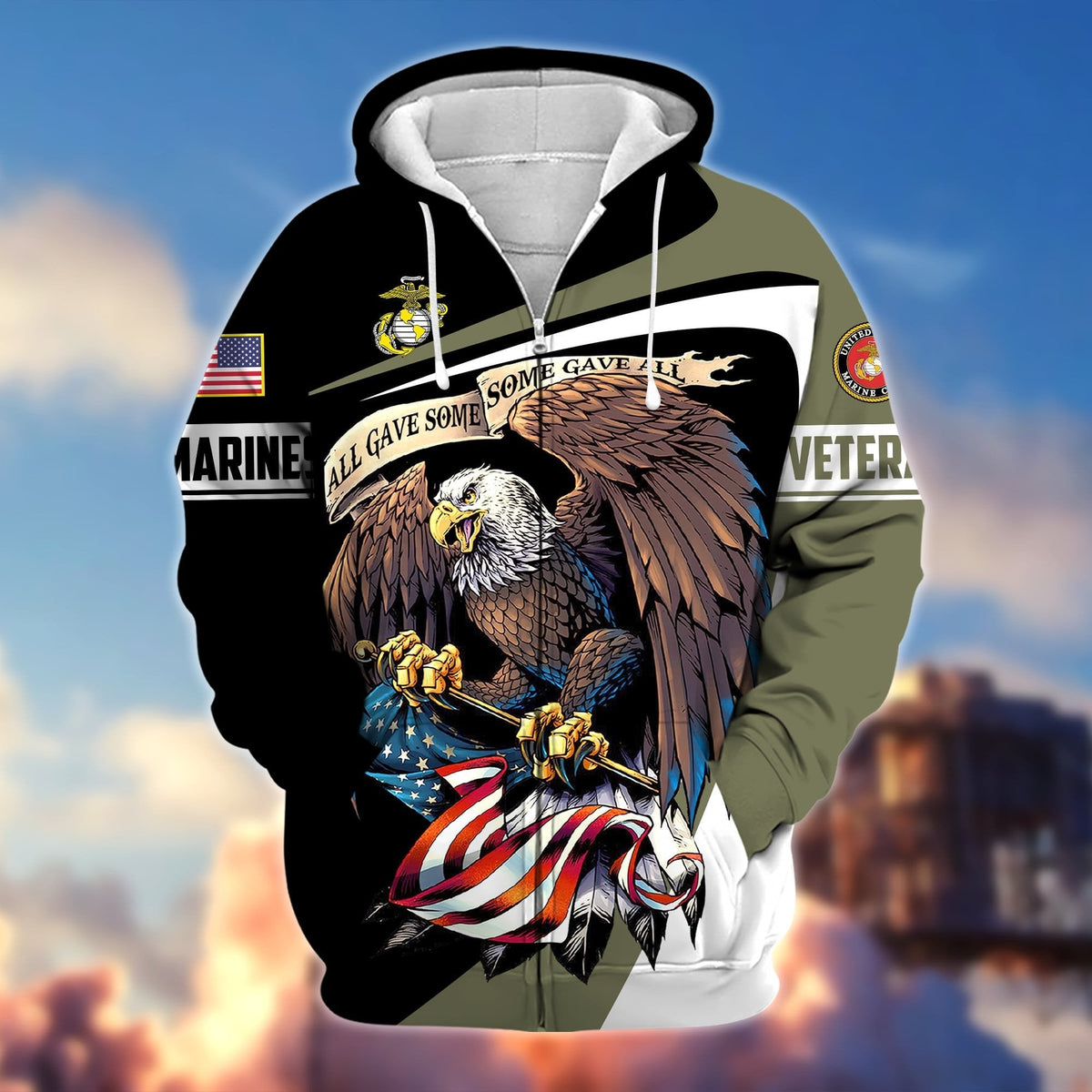 BJ Premium Eagle US Veteran Zip Hoodie