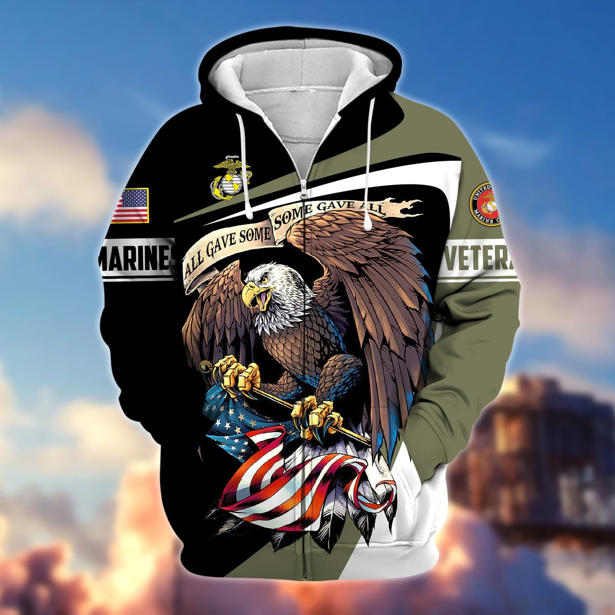 BJ Premium Eagle US Veteran Zip Hoodie