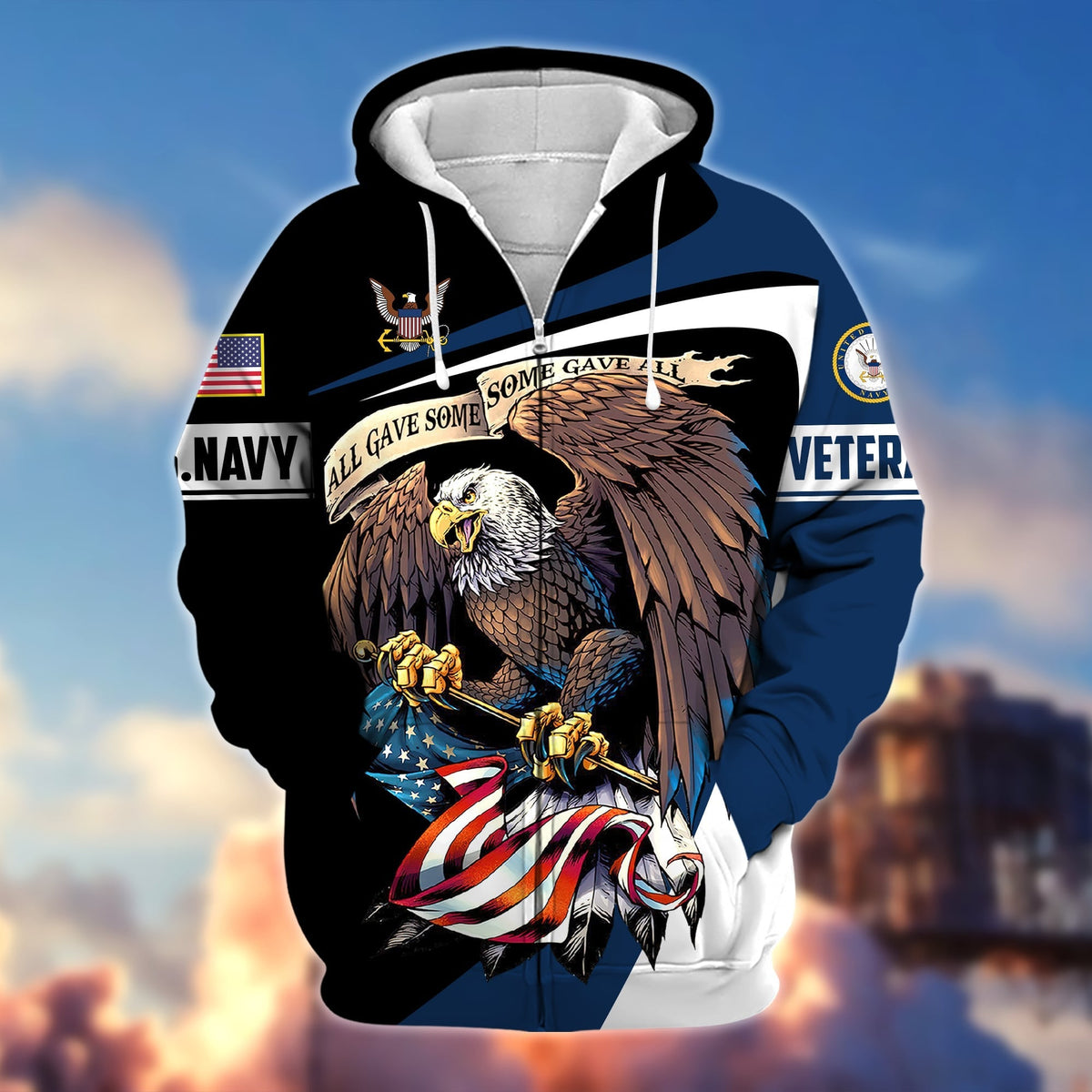 BJ Premium Eagle US Veteran Zip Hoodie