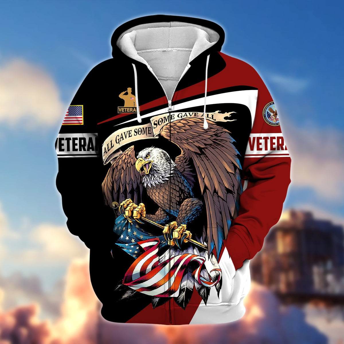 BJ Premium Eagle US Veteran Zip Hoodie