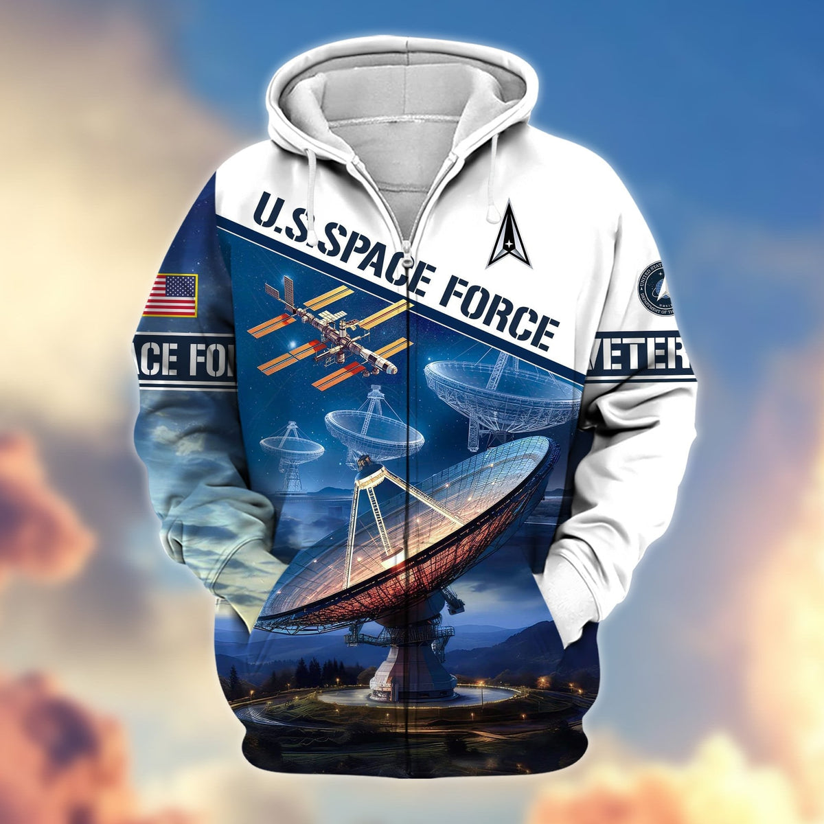 BJ Premium Proudly Served US Veteran Zip Hoodie